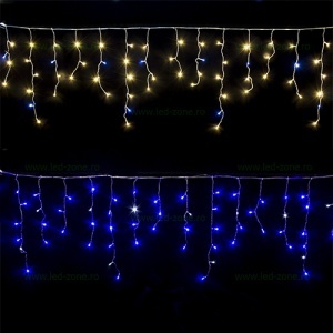 Instalatie LED Perdea Turturi Flash Alb Rece 4x0.7m 132L Fir Alb