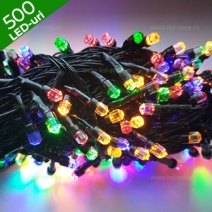 Instalatie Pom Craciun 500 LED-uri 50m Diamant Fir Negru