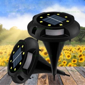 Lampa LED Gradina Solara Alb cu Albastru Set 4 Bucati - Img 3