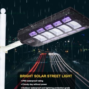 Lampa LED Iluminat Stradal 150W Solara cu RGB Senzor Miscare si Telecomanda - Img 2