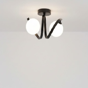 Lustra 2 Socluri E27 Neagra LZ336