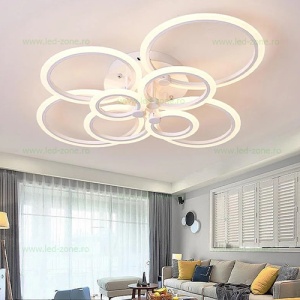 Lustra LED 160W 3 Functii Dimabila cu Telecomanda LZ6601-4+4 - Img 4