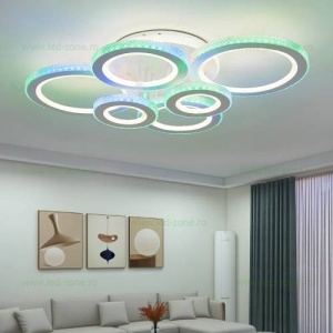 Lustra LED 172W 3 Functii RGB Dimabila cu Telecomanda Cristal LZ600-6 - Img 3