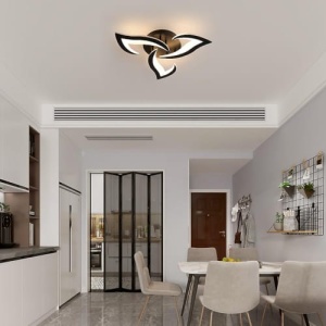 Lustra LED 40W 3 Functii Neagra Dimabila cu Telecomanda LZ16801-3