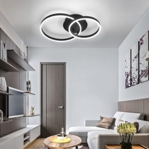 Lustra LED 40W Dimabila 3 Functii Neagra cu Telecomanda LZ9091-2 - Img 3