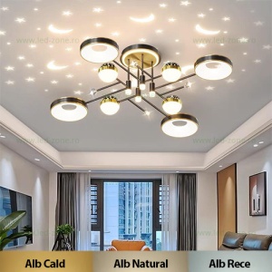 Lustra LED 46W 3 Functii cu Telecomanda LZR9079-4+4+4 - Img 1