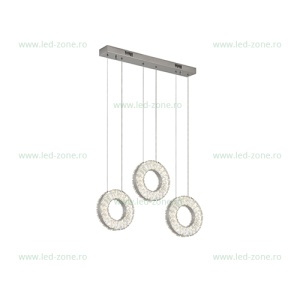 Lustra LED 48W 3 Functii Dimabila cu Telecomanda Cristal LZ7270-3F - Img 3