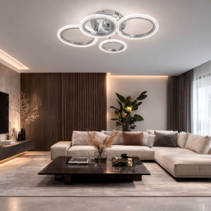 Lustra LED 72W Argintie 3 Functii Dimabila cu Telecomanda LZ9180/2+2