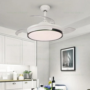 Lustra LED Rotunda cu Ventilator si Telecomanda LZ410YY Alb - Img 5