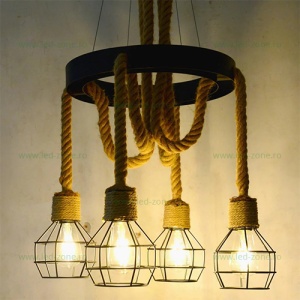 Lustra Rustic 4 Socluri E27 LZ7002 - Img 1