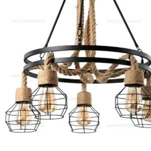 Lustra Rustic 5 Socluri E27 LZ3640 - Img 2