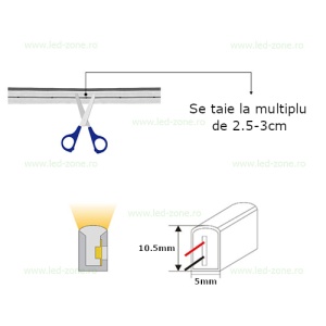 Neonflex LED Ultra Slim 24V 4.8x10.5mm Diverse Culori IP65 - Img 3