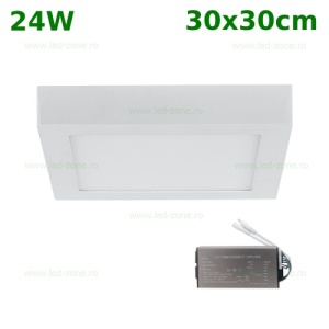 Panou LED 24W 30x30cm Aplicat Alb Kit Emergenta - Img 1