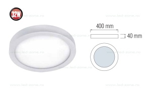 Panou LED 32W Rotund D40cm Aplicat Alb - Img 2