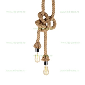 Pendul 2 Socluri E27 Rustic - Img 2