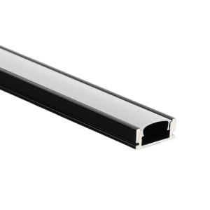 Profil Aluminiu Aplicat Negru Dispersor Alb 2M 12.4MM