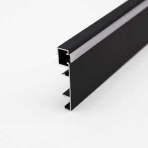 Profil Aluminiu Aplicat Negru Dispersor Alb 2M 14.3MM Plinta