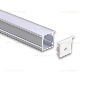 Profil Aluminiu Incastrat Dispersor Mat 1M 17.5MM LZ4121 - Img 2
