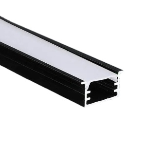 Profil Aluminiu Incastrat Negru Dispersor Alb 2M 12MM