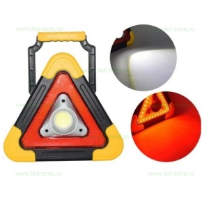 Proiector LED 1xCOB De Avertizare Triunghi Solar si Acumulator - Img 3