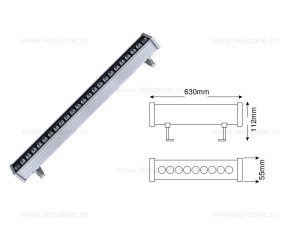 Proiector LED 24W 220V Liniar 63cm Color - Img 2