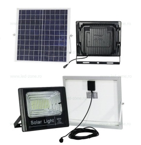 Proiector LED 60W cu Panou Solar si Telecomanda - Img 2