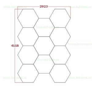 Set 11 Hexagoane LED Honeycomb 368W Tuburi 566mm - Img 5