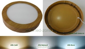 Spot LED 12W Rotund Aplicat Teak