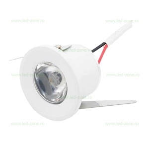 Spot LED 1W Mini Incastrat Rotund Alb