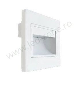 Spot LED 1W Patrat Alb Trepte