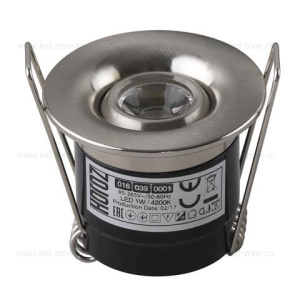 Spot LED 1W Rotund COB Mobil Argintiu