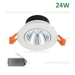 Spot LED 24W Rotund LZ01 Alb Emergenta - Img 1