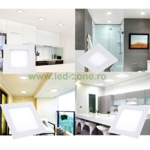Spot LED 3W Slim Patrat Alb Natural - Img 3