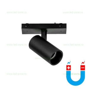 Spot LED Magnetic 6W Cilindru Negru Reglabil Ultra Slim