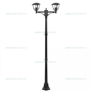 Stalp LED Gradina 2x60W Negru NAR 2.1M - Img 1