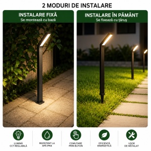Stalp LED Gradina Solar 835mm CCT