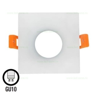 Suport Incastrat 1 Bec Spot LED GU10 Patrat Alb KARANFIL - Img 2