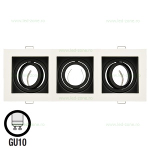 Suport Incastrat 3 Becuri Spot LED GU10 PETUNYA - Img 3