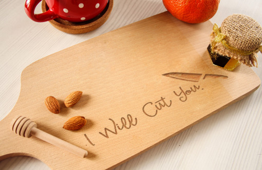 Tocator lemn clasic personalizat I will cut you