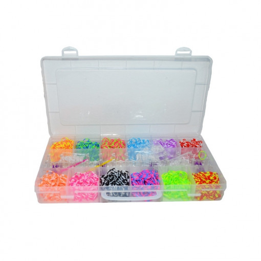 Set Creativ Elastice, 2400 Piese/Cutie, bratari colorate