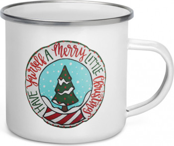 Cana metalica emailata personalizata Have yourself a Merry little Christmas