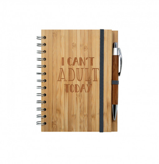 Carnetel din bambus cu pix I can't adult today