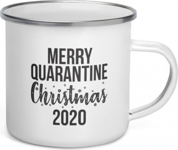 Cana metalica emailata personalizata Merry Quarantine Christmas 2020