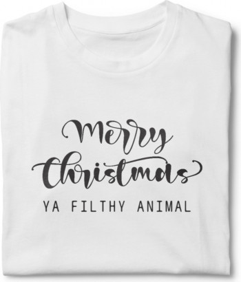 Tricou unisex personalizat Merry Christmas ya filthy animal