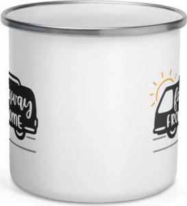 Cana metalica emailata personalizata Far away from home - Img 2