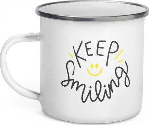 Cana metalica emailata personalizata Keep Smiling - Img 3