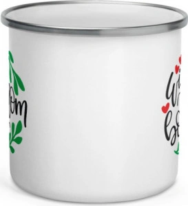 Cana metalica emailata personalizata Wife mom boss - Img 2