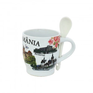 Cana Suvenir cu lingurita Romania 8cm