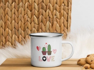 Cana metalica emailata personalizata Cactus Love - Img 4