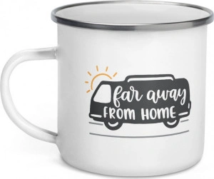 Cana metalica emailata personalizata Far away from home - Img 3